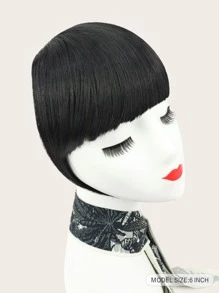 Tóc mái phía trước với tóc mai - màu đen - Xem 2