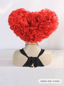 Synthetic Hair Heart Bun Beehive Wig Short Curly Red Cosplay Wig For Halloween Costume Party Props Glueless Heat Resistant Fiber Hair High Density Natural Looking Braided Wig Women Fancy Dress Up Wig Queen Role Play Wig Anime Comic Cartoon Movie Cosplay Wig For Holiday Gifts For Birthday - View 2