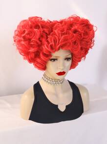 Synthetic Hair Heart Bun Beehive Wig Short Curly Red Cosplay Wig For Halloween Costume Party Props Glueless Heat Resistant Fiber Hair High Density Natural Looking Braided Wig Women Fancy Dress Up Wig Queen Role Play Wig Anime Comic Cartoon Movie Cosplay Wig For Holiday Gifts For Birthday - View 3