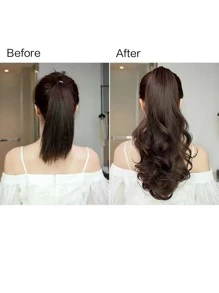 Claw Ponytail Extension Hair Dark Brown Color 22 Inch Long Natural Wave Heat Resistant Fiber Synthetic Ponytail Hairpiece For Women Daily Used - Brown - View 11