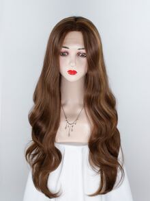 13*4*1 T型花邊長款小波浪人造假髮 - 彩色 - 查看 1