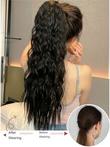 1pc Long Curly Hairpiece - Black - View 6