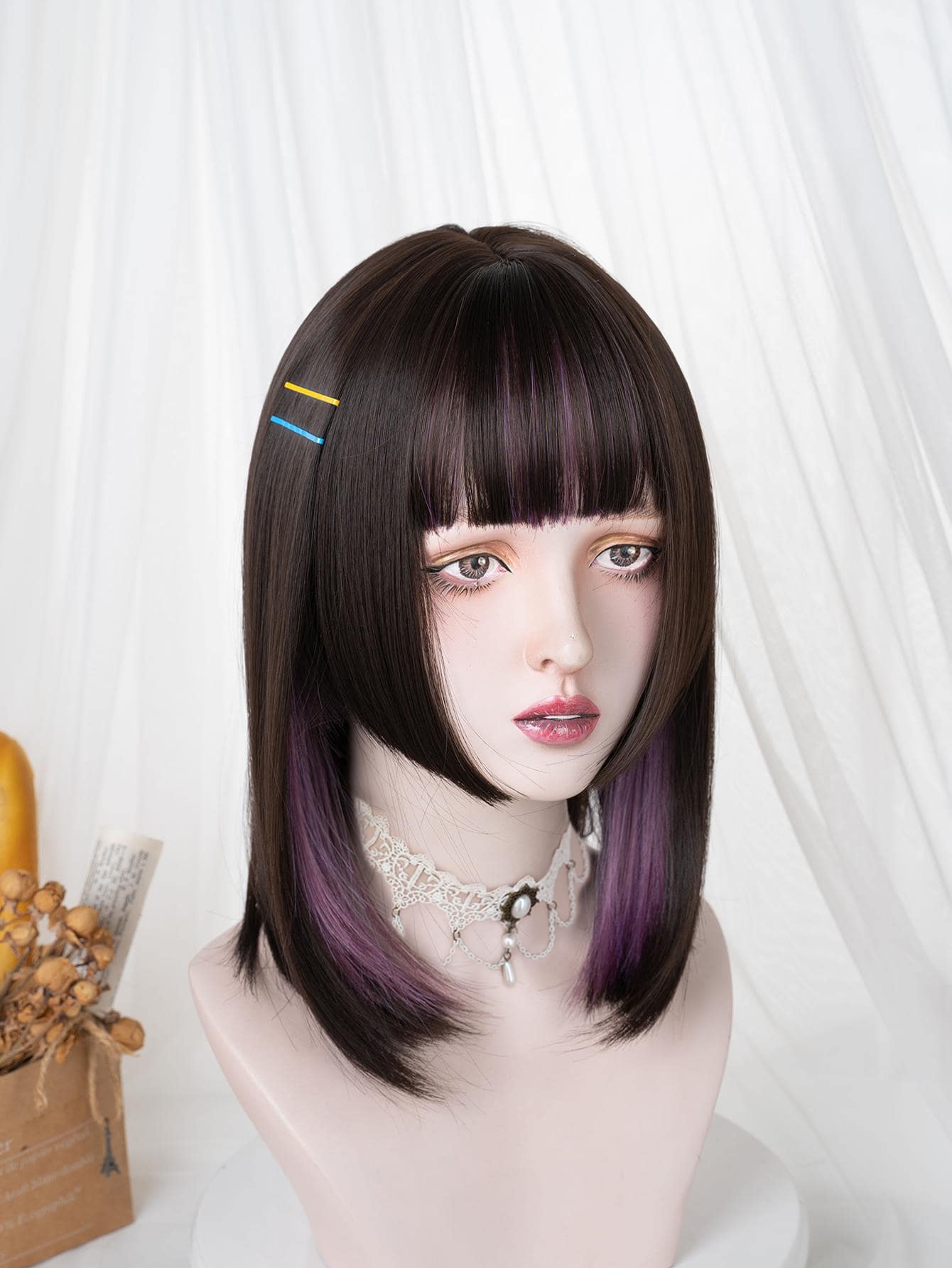 Tóc giả dệt tổng hợp Tóc giả Mái - Nhiều màu - Xem 1