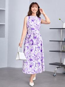 MOTF PREMIUM LINEN BELTED DRESS - Multicolor - View 2