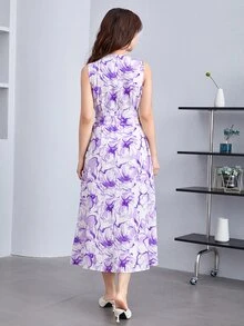 MOTF PREMIUM LINEN BELTED DRESS - Multicolor - View 3