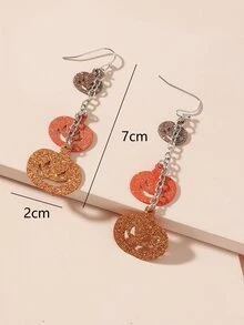Halloween Pumpkin Drop Earrings - Multicolor - View 3