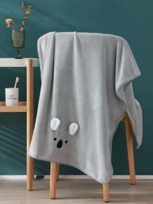 1 pieza Toalla con bordado de dibujos animados - Gris - Ver 1