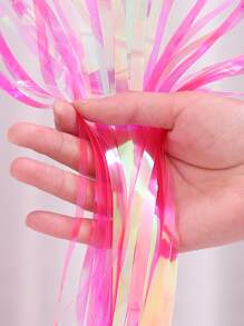 1 st metallfolie fransar engångsbord kjol - Skrikrosa - Visa 3