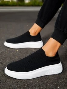Hombres Zapatillas deportivas sin cordón - Blanco y Negro - Ver 4