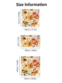 1 pieza Funda de cojín sin relleno flor & con patrón de calabaza - Amarillo - Ver 3