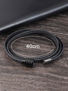 Fashionable and Popular Men Braided Detail Bracelet PU for Jewelry Gift and for a Stylish Look