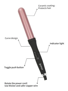 1 pieza Rizador de pelo eléctrico con Guantes & Clip - Negro - Ver 3