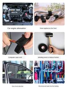 1pc Multifunction Shock-absorbing Tape - Black - View 3