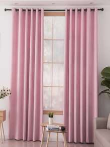 Solid Color Single Panel Curtain - Pink - View 1