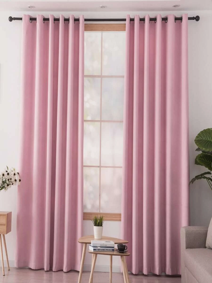 Solid Color Single Panel Curtain - Pink - View 1