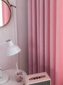 Solid Color Single Panel Curtain - Pink - View 4