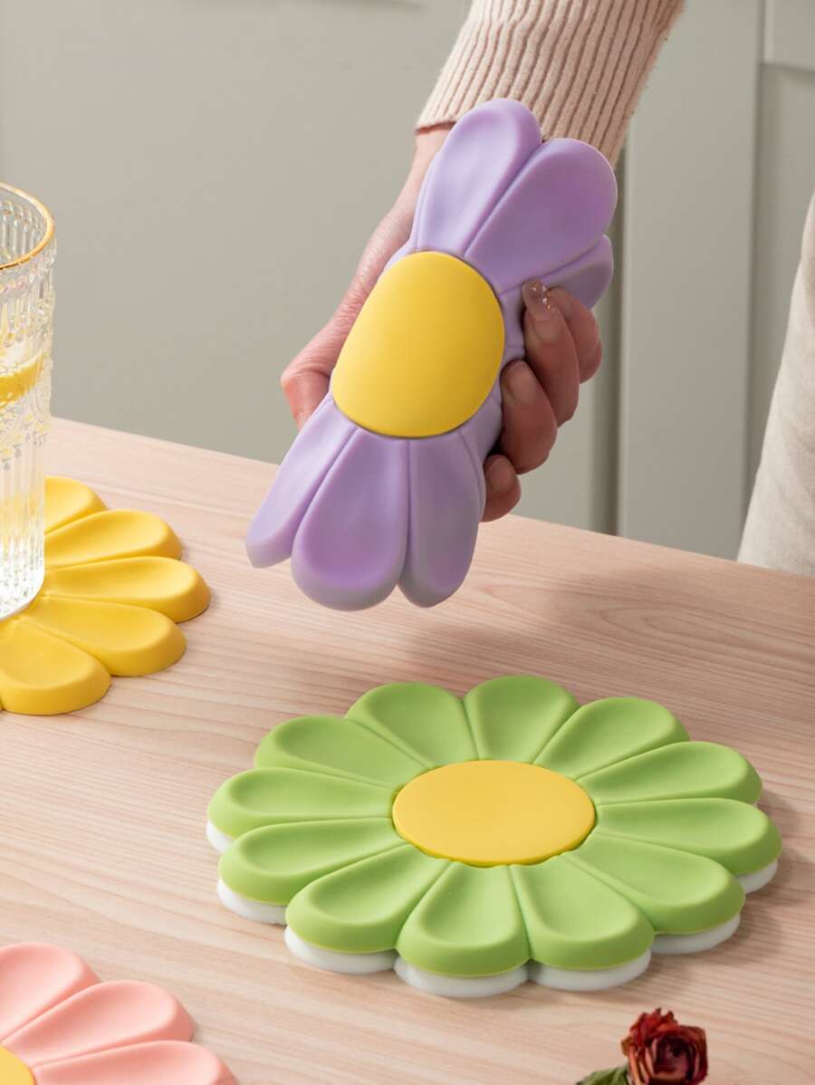 1入組花朵設計隨機色防燙套墊 - 彩色 - 查看 1