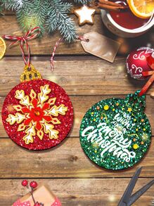 2pcs Christmas Round DIY Silicone Mold - Blue - View 4