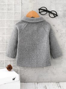 Baby Boy Double Breasted Raglan Sleeve Overcoat - Grey - View 2