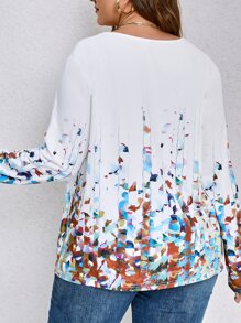 SHEIN LUNE Plus Graphic Print Tee - White - View 2