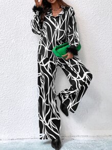 1 pieza Camisa con estampado de peluche puño - Blanco y Negro - Ver 5