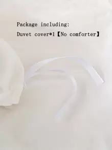 1件白色蓬松球装饰被套，波西米亚农舍风格，柔软超细纤维被套，男女通用，不含被芯 - 白色 - 查看 8