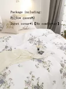 Floral Duvet Cover Set Country Farmhouse Bedding Set 3 Pcs White Super Soft Breathable Microfiber Duvet Cover  1 Duvet Cover With Zipper 2 Pillowcases No Comforter Gifts For Women&Men - White - View 6