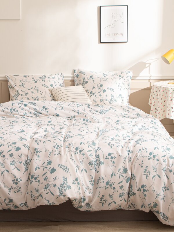 Flower Print Duvet Cover Set Without Filler SHEIN USA