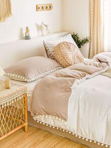 Pom Pom Decor Duvet Cover Set Without Filler - Multicolor - View 1