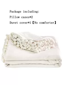 Pom Pom Decor Duvet Cover Set Without Filler - Multicolor - View 4