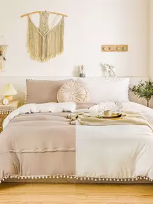 Pom Pom Decor Duvet Cover Set Without Filler - Multicolor - View 6