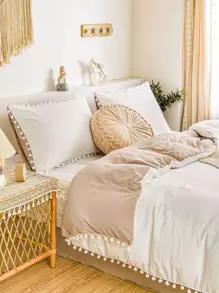 Pom Pom Decor Duvet Cover Set Without Filler - Multicolor - View 7