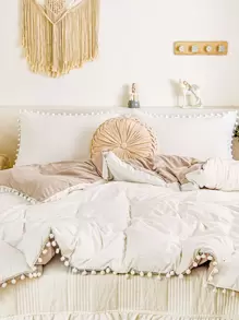 Pom Pom Decor Duvet Cover Set Without Filler - Multicolor - View 8