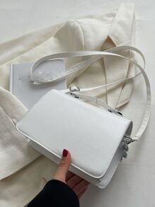 Bolso cuadrado ligero, informal de negocios con diseño de mariposas y cadenas, con solapa y asa superior, para adolescentes, niñas, mujeres, estudiantes universitarias, novatos y trabajadores administrativos, perfecto para la oficina, la universidad, el trabajo, los negocios, los desplazamientos, al aire libre, los viajes, las excursiones