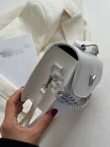 Bolso cuadrado ligero, informal de negocios con diseño de mariposas y cadenas, con solapa y asa superior, para adolescentes, niñas, mujeres, estudiantes universitarias, novatos y trabajadores administrativos, perfecto para la oficina, la universidad, el trabajo, los negocios, los desplazamientos, al aire libre, los viajes, las excursiones