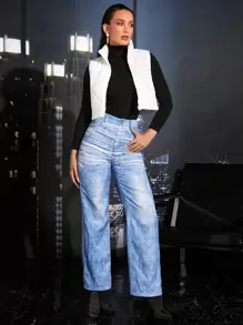 COSMINA Solid Vest Argyle Quilted Coat In Fall/Winter - White - View 4