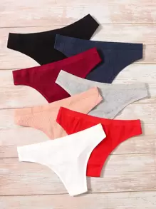 7入組素色簡約風內褲 - 彩色 - 查看 2