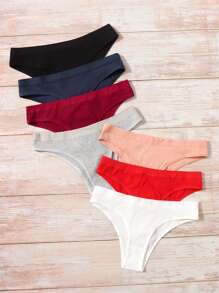 7入組素色簡約風內褲 - 彩色 - 查看 3