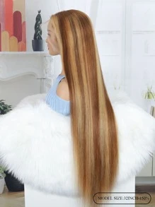 Extra Long Highlight 13X4 Transparent Lace Front Wigs With Baby Hair Pre Plucked Human Hair Wigs Top Quality For Women - SP4/27 - View 3