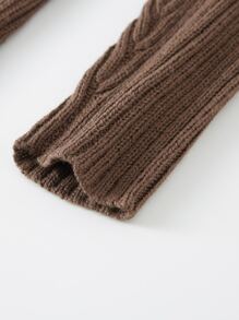 Áo len nữ Trọn gói Gân đan màu trơn Ăn mặc đẹp - Cà phê nâu - Xem 4