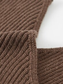 Áo len nữ Trọn gói Gân đan màu trơn Ăn mặc đẹp - Cà phê nâu - Xem 6