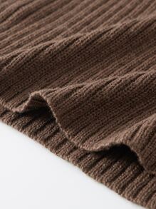 Áo len nữ Trọn gói Gân đan màu trơn Ăn mặc đẹp - Cà phê nâu - Xem 7