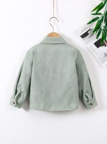 SHEIN 小男童口袋貼布燈芯絨襯衫