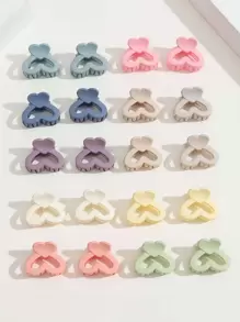 20入組愛心造型髮卡，適用於日常造型及校園約會度假街頭休閒日常旅行 - 彩色 - 查看 2