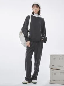 DAZY 腰部抽繩斜口袋長褲