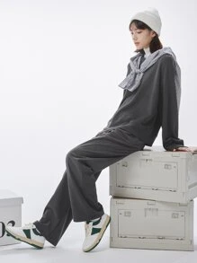 DAZY 腰部抽繩斜口袋長褲