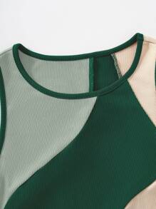 Flirla Farbblock Tanktop Grafikshirt Damen Tops