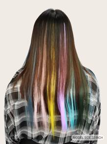 5pcs Random Color Clip In Long Straight Hairpiece