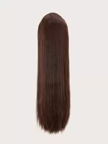 Extensión de cabello para cola de caballo larga, peluca de uso casual y conveniente - Marrón - Ver 1