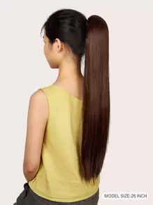 Extensión de cabello para cola de caballo larga, peluca de uso casual y conveniente - Marrón - Ver 2